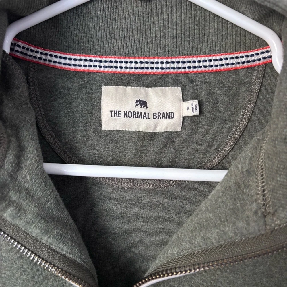 The Normal Brand Puremeso Weekend Quarter Zip in Olive